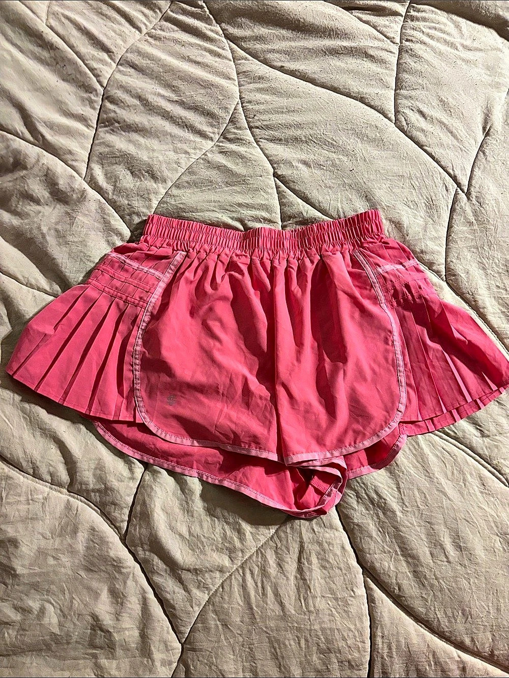 Play Off The Pleats Pink Athletic Shorts